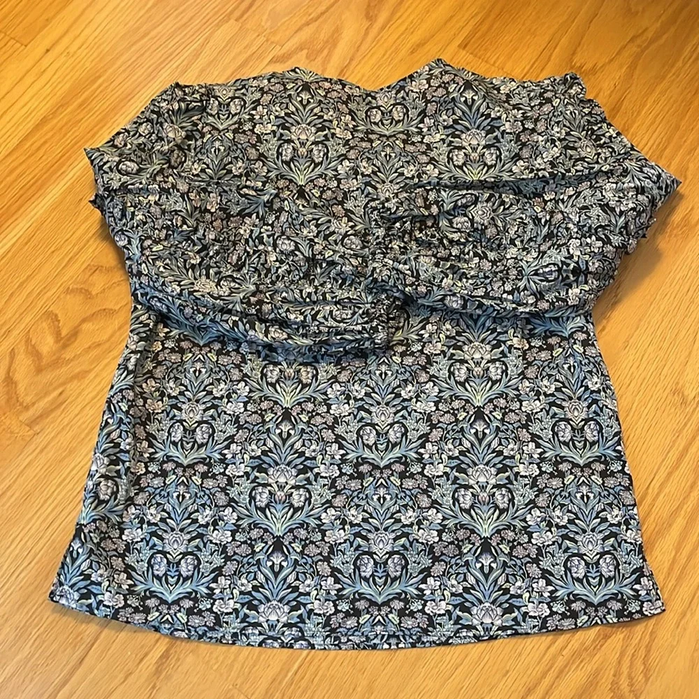 J.Crew Liberty Sambourne Ruffle Floral Puff sleeves Cotton Blouse size S